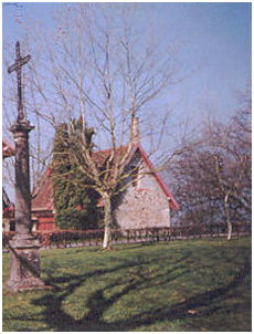 THIS CROSS DATES BACK TO THE MISSION GIVEN TO THE PARISH OF CHAVANOD IN 1848-ON THIS SITE STOOD THE CHURCH AND THE OLD CEMETRY